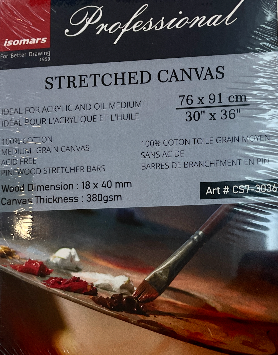 Stretch canvas 76x91cm, 380gsm