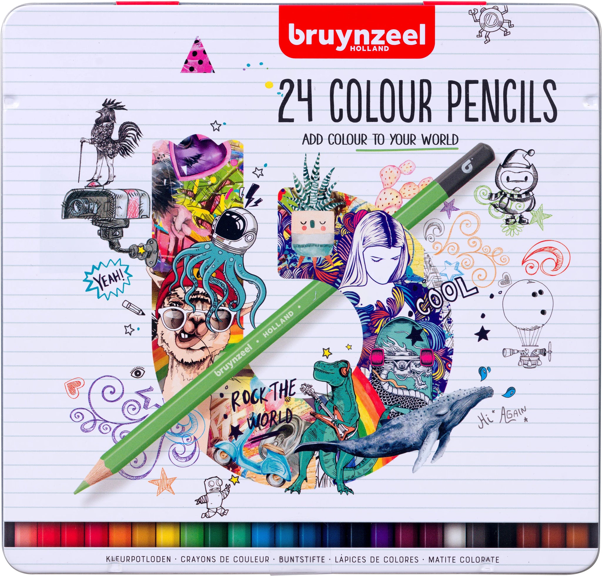 Bruynzeel 24 colour pencils tin