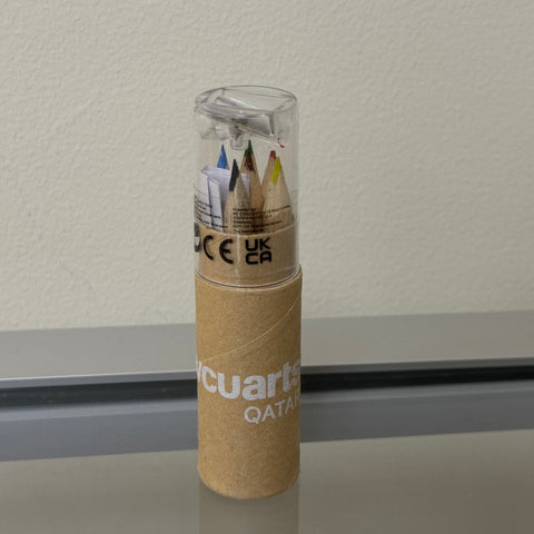 VCUarts mini colored pencils with sharpener in cardboard tube