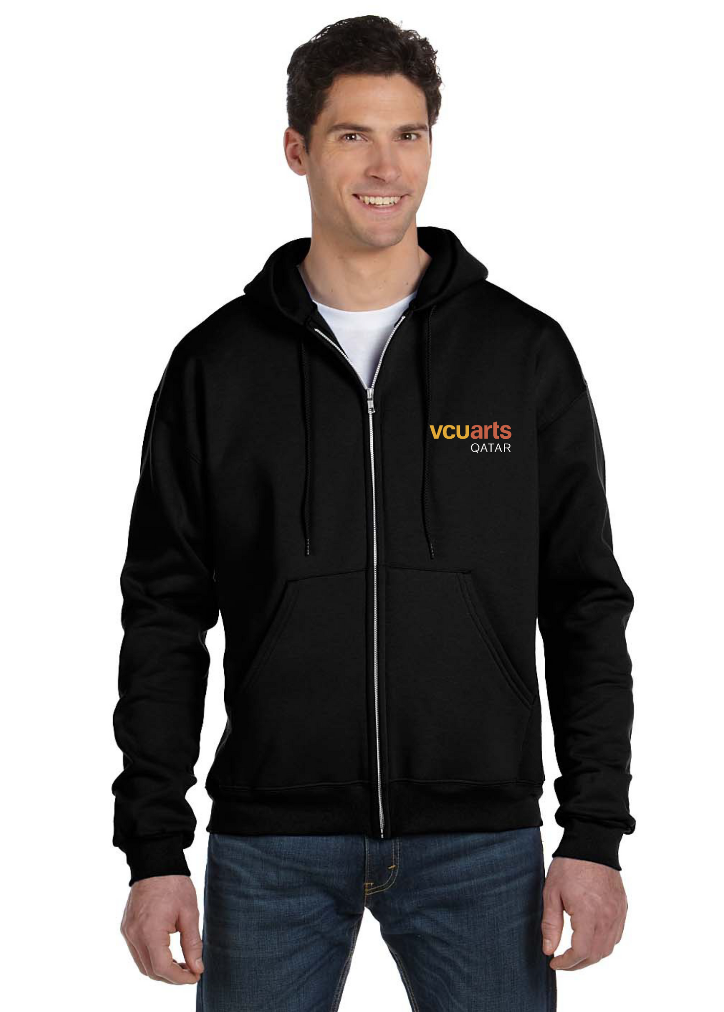 VCUarts Full-zip hooded sweatshirt BLACK L