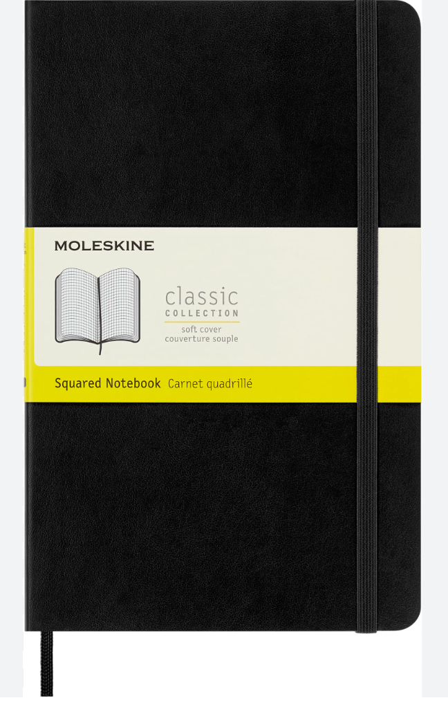 MOLESKINE CLASSIC NOTEBOOK BLK 5.25X8.25 SQUARED