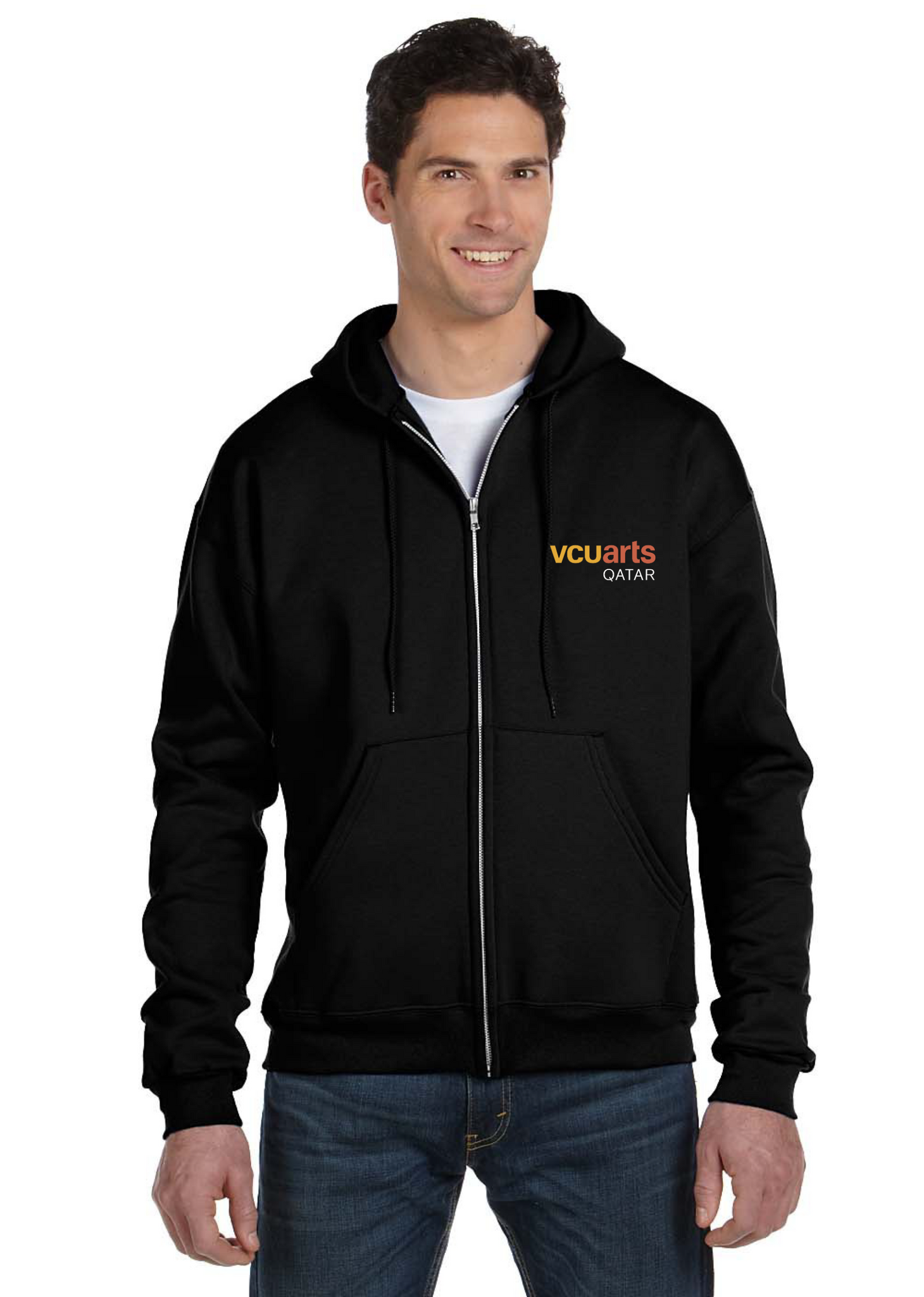 VCUarts Full-zip hooded sweatshirt BLACK 2XL