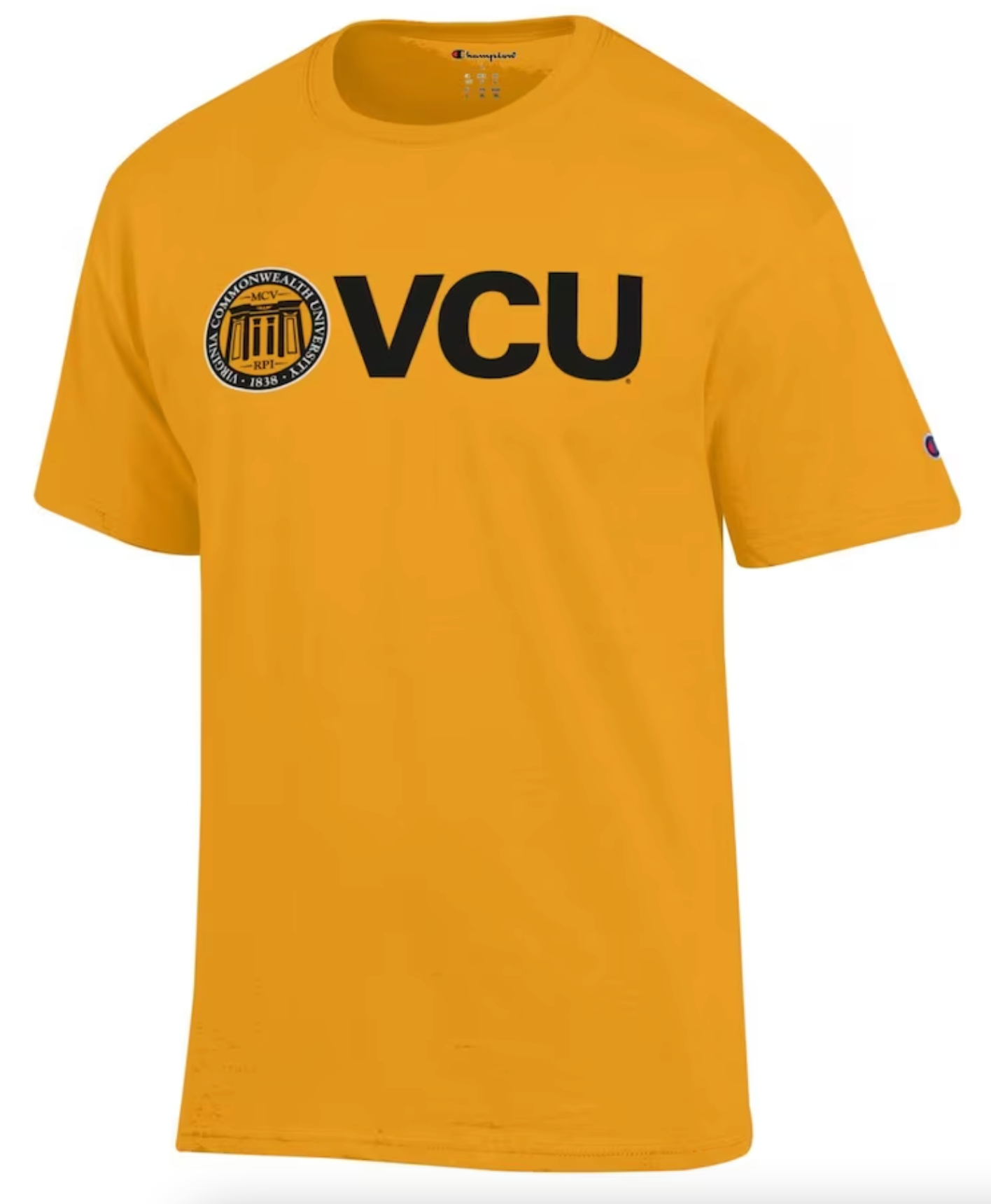 VCU Champion Tee with VCU Logo Yellow - S