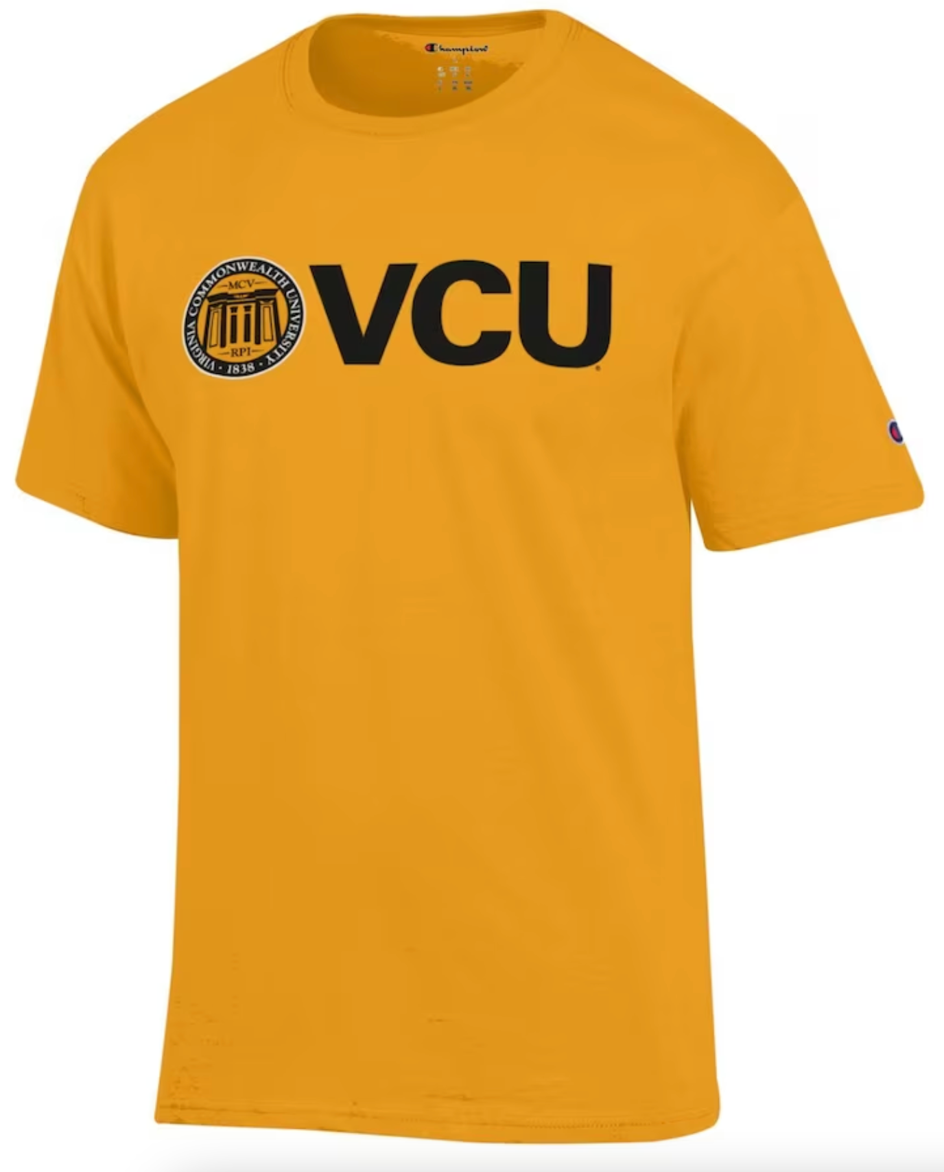 VCU Champion Tee with VCU Logo Yellow - M