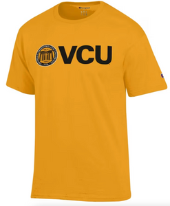 VCU Champion Tee with VCU Logo Yellow - L