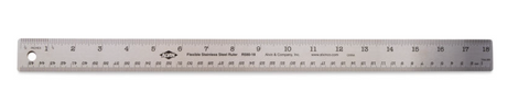 Alvin Stainless Steel Ruler - 18", Non-Skid