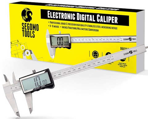 Segomo Tools 8 Inch Electronic Digital Calipers: Inch, Fractions, Millimeter Conversion | Digital Caliper Measuring Tool | Calipers Measuring tool | Electronic Caliper | Measuring Calipers - DIGICAL8