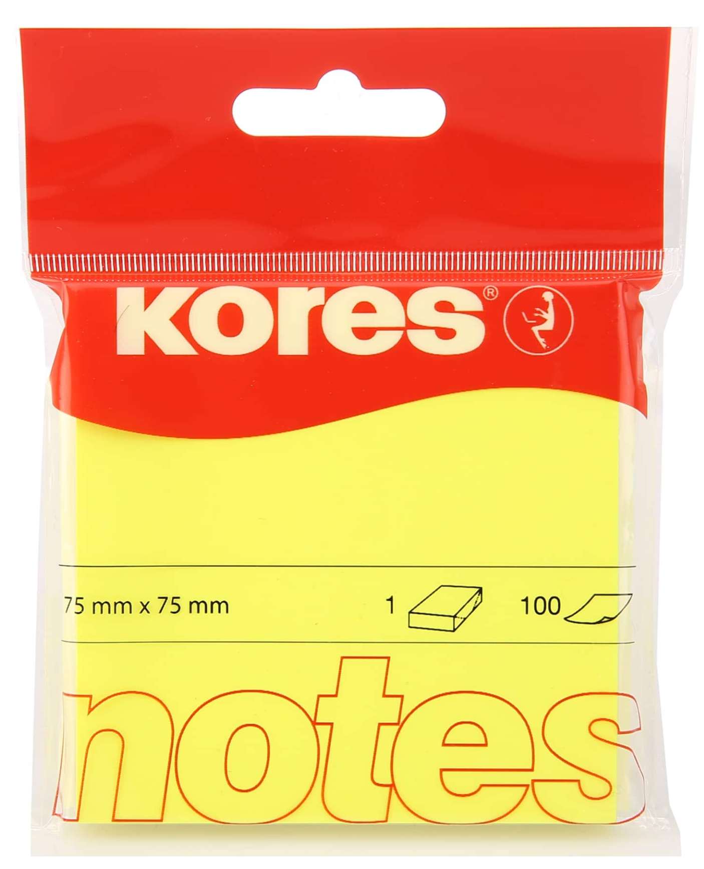 Kores post-it notes neon yellow