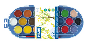 Watercolor Pan Set Of 22 +Brush 30mm