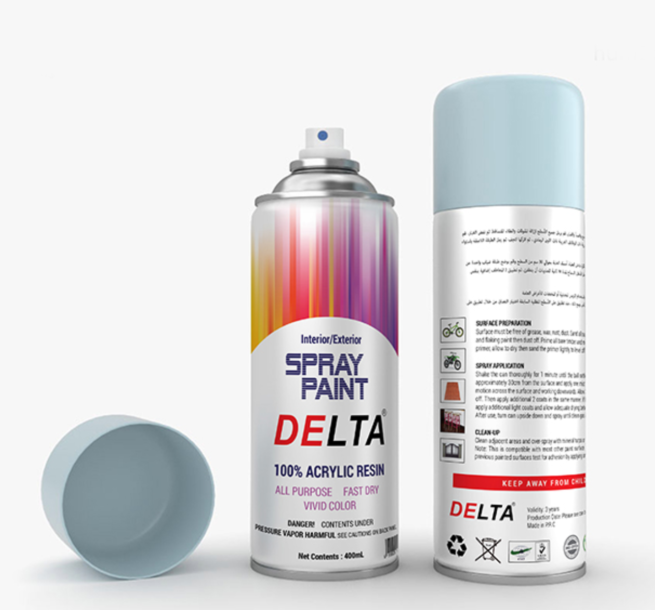 DELTA spray paint 400ml - interior/exterior /all purpose/100% acrylic / fast dry/vivid color