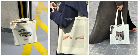 Tote bags by Aldeem Studio (various designs)