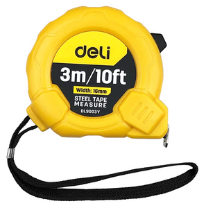 Deli steel tape measure 3m/10 ft (width: 16mm)