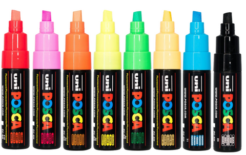 Uni Posca PC-8K Chisel Tip Paint Marker 8.0mm Assorted Colors