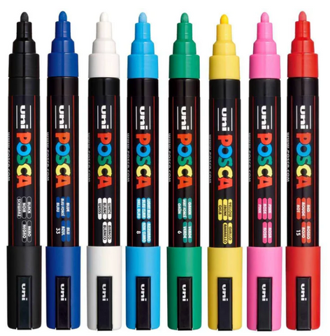 Uni Posca PC-5M Bullet Tip Paint Marker 2.5mm Assorted Colors