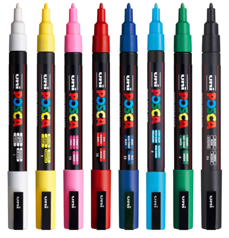 Uni Posca PC-3M Bullet Tip Paint Marker 1.3mm Assorted Colors