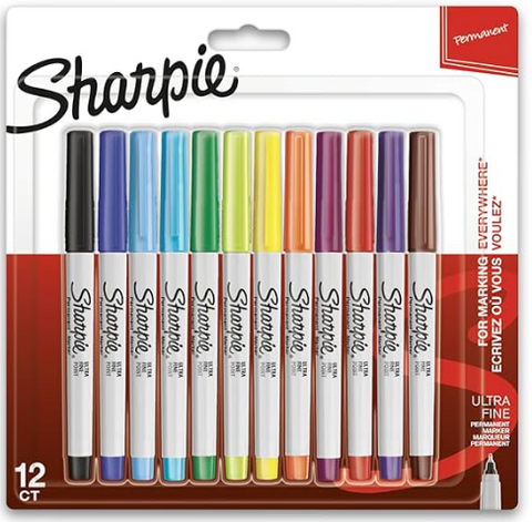 Sharpie Ultra Fine permanent markers (12/set)