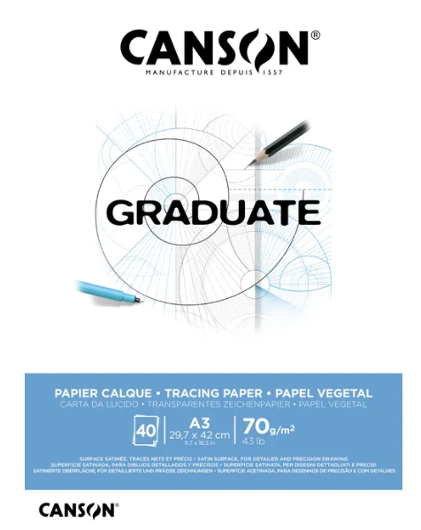 Pad Canson Graduate Tracing A3 70GSM 40Sh
