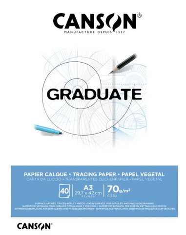 Pad Canson Graduate Tracing A3 70GSM 40Sh