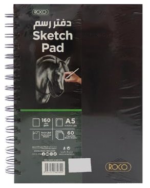 Roco sketch pad A5 165gsm 40sheets BLK Spiral