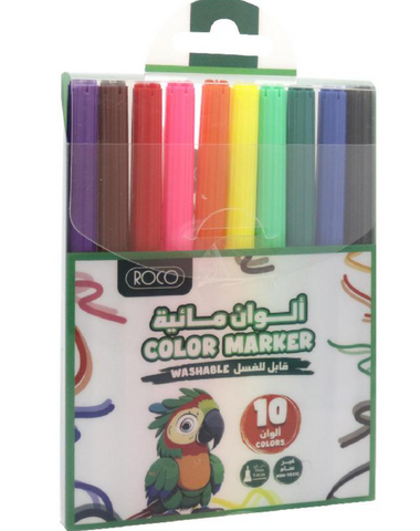 Color marker set of 10 (Roco) washable