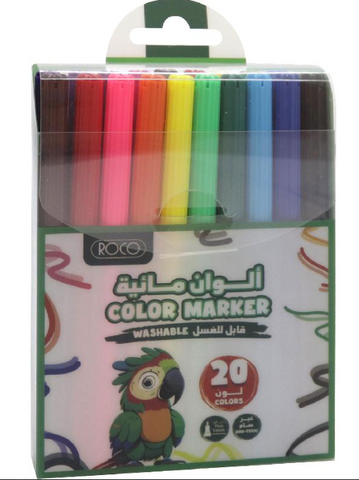 Color marker set of 20 (Roco) washable