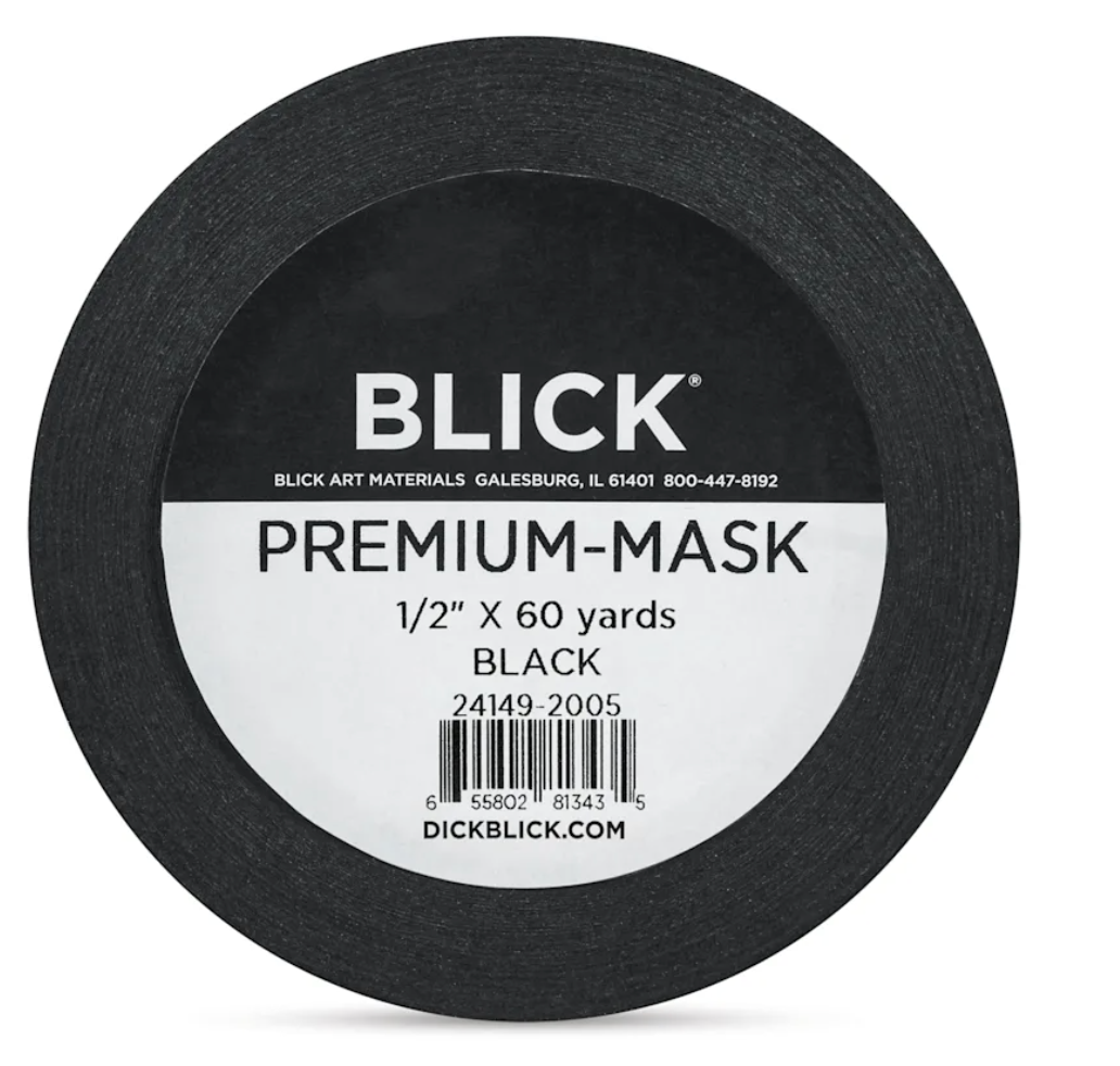Blick premium masking tape black 1/2" x 60 yds