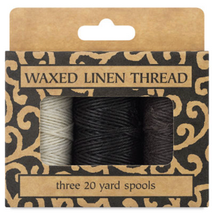 Hand Waxed Linen Thread, Pkg of 3