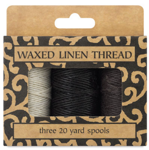 Hand Waxed Linen Thread, Pkg of 3