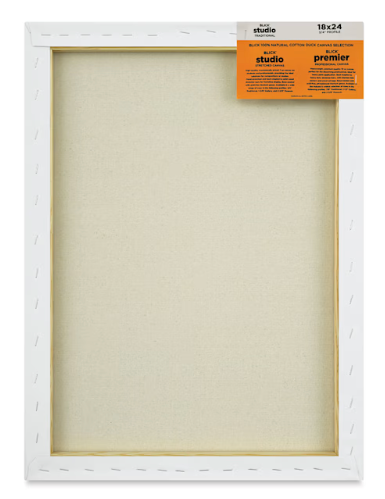 Blick Studio Traditional profile stretched cotton canvas 18X24 3/4" wood frame, back stapled