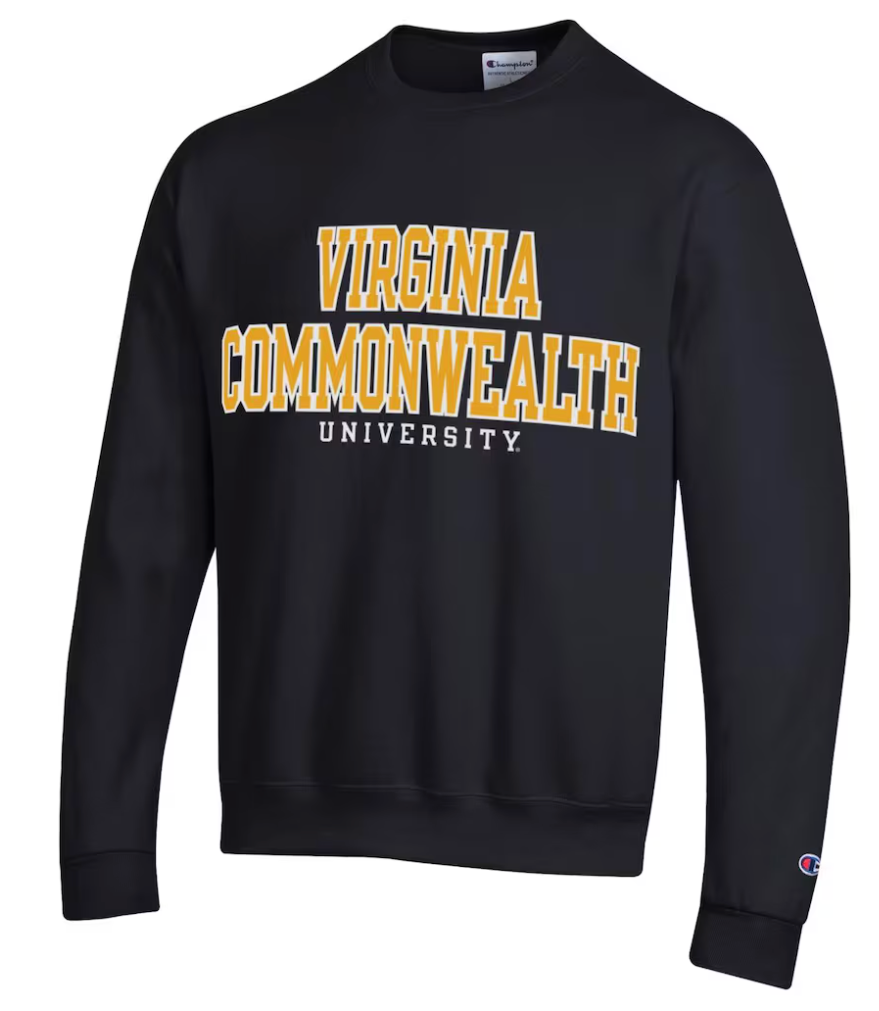 VCU CHAMPION REPLEN POWERBLEND CREW BLACK - XL