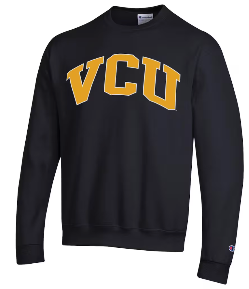 VCU CHAMPION SP POWERBLEND CREW BLACK - S