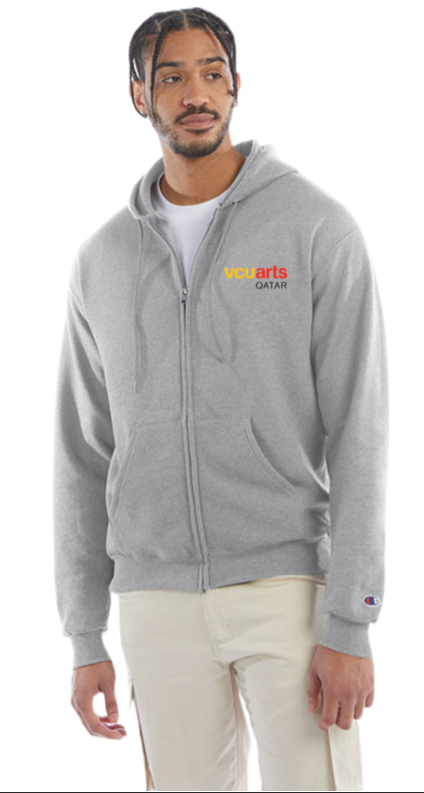 VCUarts Full-zip hooded sweatshirt LIGHT STEEL 2XL