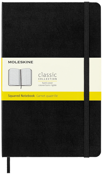 Moleskine Classic Notebook, Large, Squared, Black, Hard Cover (5 x 8.25)