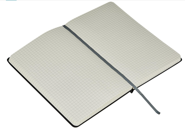 Classic Grid Notebook for Writing and Note Taking, Hardcover, Graph Ruled, 240 Pages, 5" x 8.25", Black