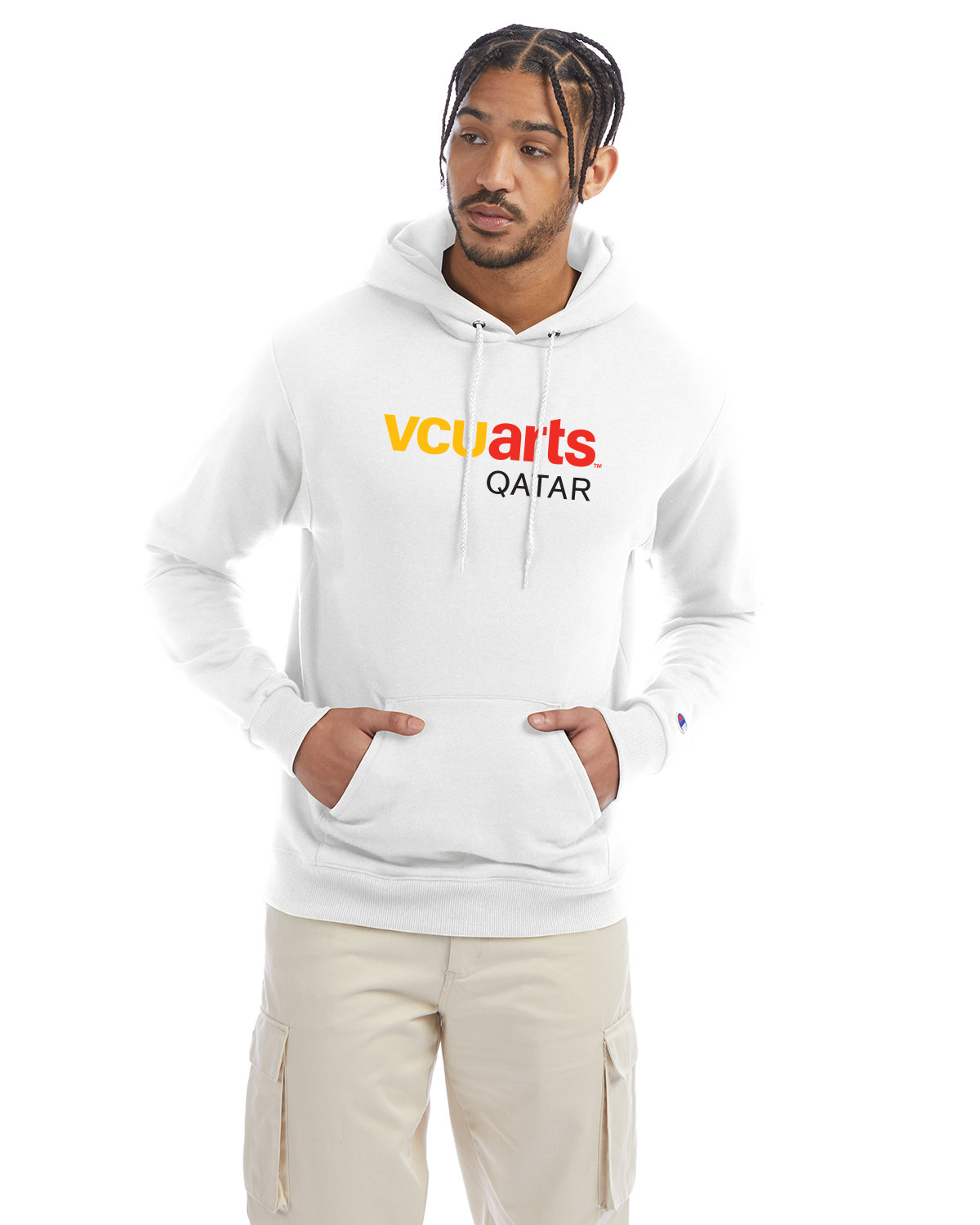 VCUarts Pullover Hooded Sweatshirt White XL