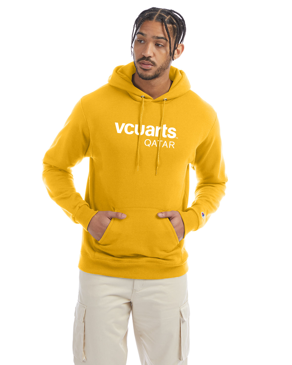 VCUarts Pullover Hooded Sweatshirt Gold L