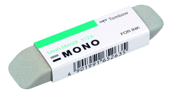 Tombow 57304 MONO Sand Eraser, Silica Eraser Designed to Remove Colored Pencil and Ink Markings