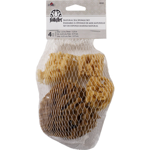 Folkart natural sea sponge set 4 pc