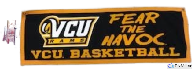 12x36Horziontal Banner,color tagline wool felt pennants( VCU RAMS)