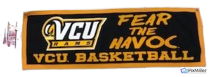 12x36Horziontal Banner,color tagline wool felt pennants( VCU RAMS)