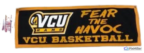 12x36Horziontal Banner,color tagline wool felt pennants( VCU RAMS)