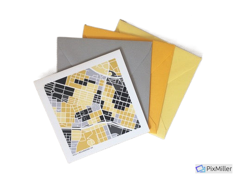 VCU Richmond Grid Map Card  + Envelope