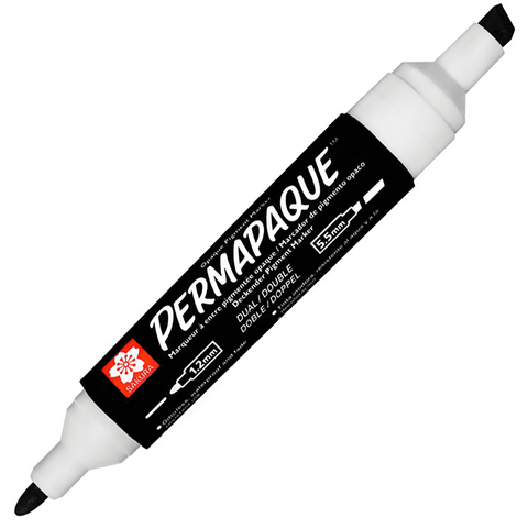 PERMAPAQUE MARKER BLACK TWIN TIP