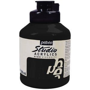 Pebeo studio acrylics high viscosity black 500ml