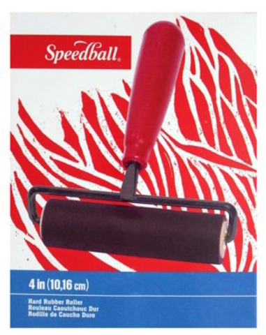 Speedball Deluxe Hard Rubber Brayer with Heavy-Duty Steel Frame - 4"