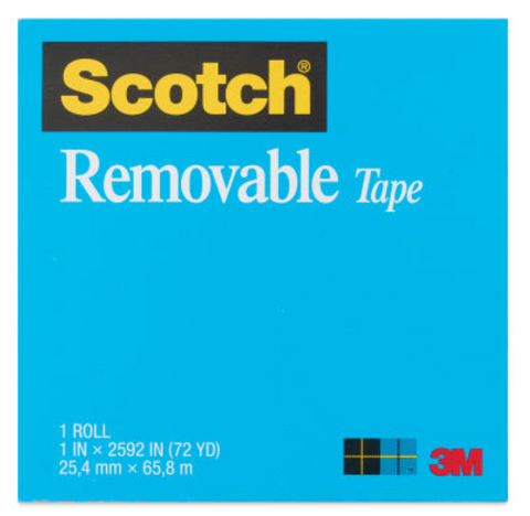 Scotch Magic Plus Removable Tape - 1" x 72 yds, 3" Core