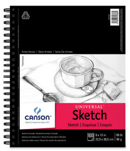 Canson Universal Sketch Pad - 12" x 9", Portrait, 100 Sheets