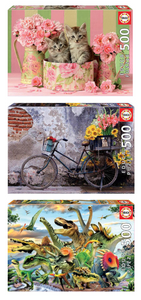 Educa Puzzle 500 pieces (Kittens, Dinosaurs, Bicycle)