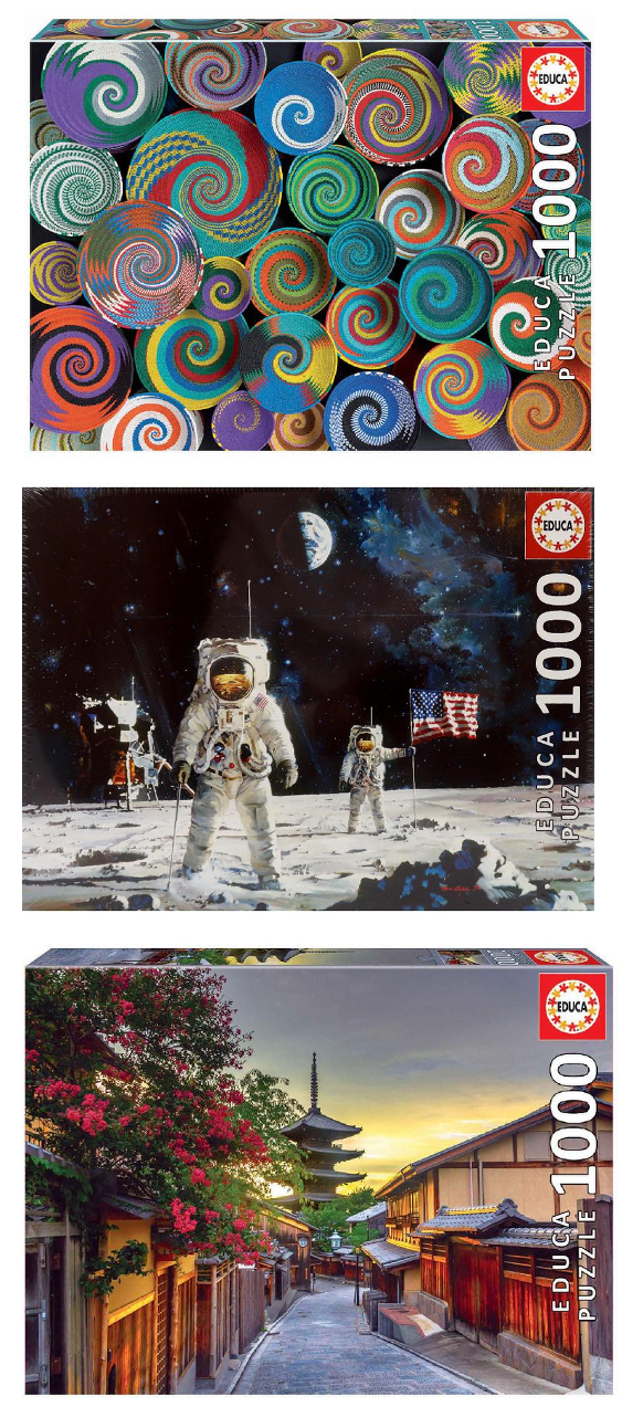 Educa Puzzle 1000 pieces (African Basket, Moon Landing, Pagoda)