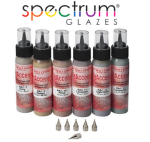 Spectrum Glazes Raised Accent (Gray, Royal Blue, Lavender, Pumpkin Orange, Green, Poppy Red)